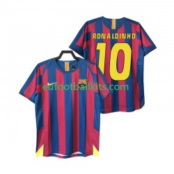 FC Barcelona RONALDINHO 10 Retro Home Football Shirts 2005 2006 Men LS