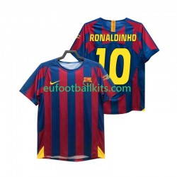 FC Barcelona RONALDINHO 10 Retro Home Football Shirts Champions League 2005 2006 Men LS