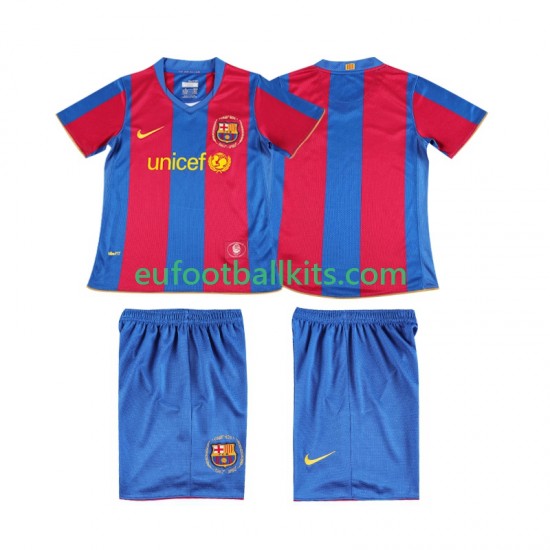 FC Barcelona Retro Home Football Shirts 2007 2008 Kids LS