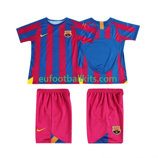 FC Barcelona Retro Home Football Shirts Champions League 2005 2006 Kids LS