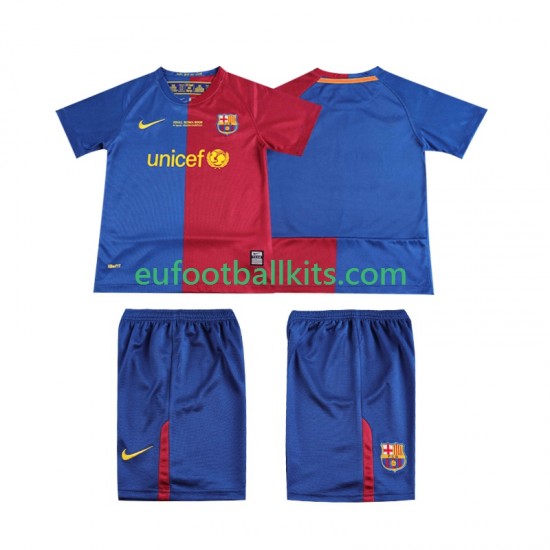 FC Barcelona Retro Home Football Shirts Champions League 2008 2009 Kids LS
