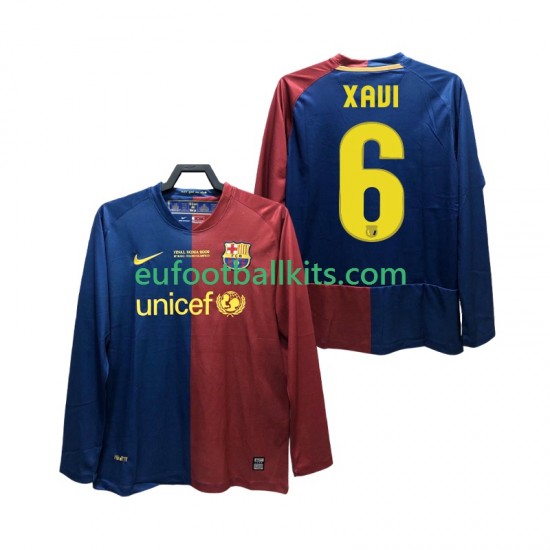 FC Barcelona XAVI 6 Retro Home Football Shirts Champions League 2008 2009 Men SS