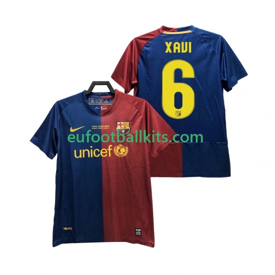 FC Barcelona XAVI 6 Retro Home Football Shirts Champions League 2008 2009 Men LS