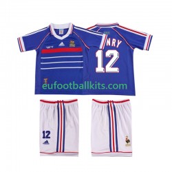 France Henry 12 Retro Home Football Shirts 1998 Kids LS