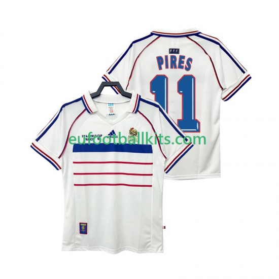 France PIRES 11 Retro Away Football Shirts 1998 Men LS