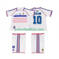 France ZIDANE 10 Retro Away Football Shirts 1998 Kids LS