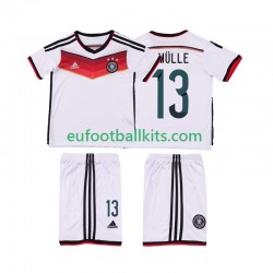 Germany MULLER 13 Retro Home Football Shirts 2014 Kids LS