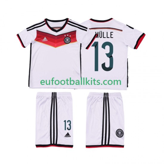 Germany MULLER 13 Retro Home Football Shirts 2014 Kids LS