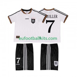 Germany Moller 7 Retro Home Football Shirts 1996 Kids LS
