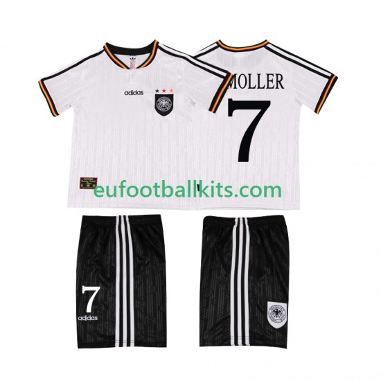 Germany Moller 7 Retro Home Football Shirts 1996 Kids LS