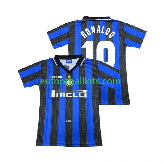 Inter Milan Ronaldo 10 Retro Home Football Shirts 1997 1998 Men LS