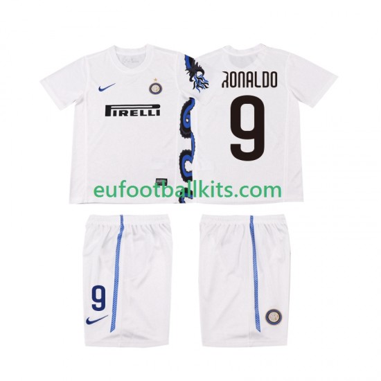 Inter Milan Ronaldo 9 Retro Away Football Shirts 2010 2011 Kids LS