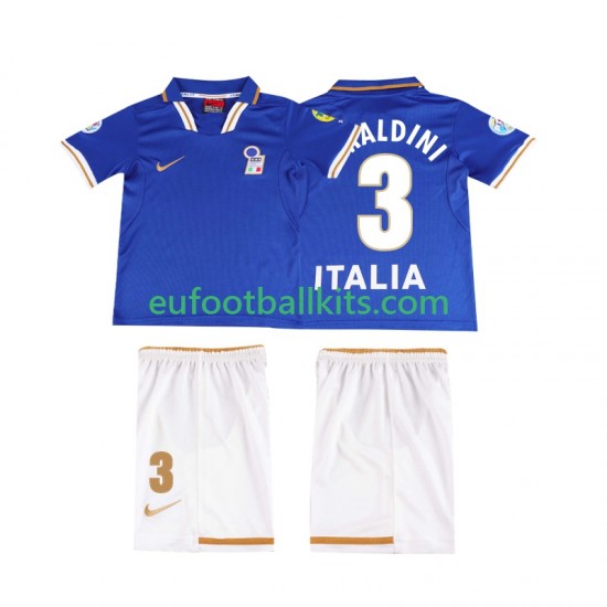 Italy MALDINI 3 Retro Home Football Shirts 1996 Kids LS