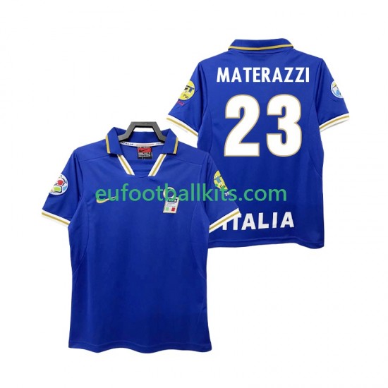Italy MATERAZZI 23 Retro Home Football Shirts 1996 Men LS