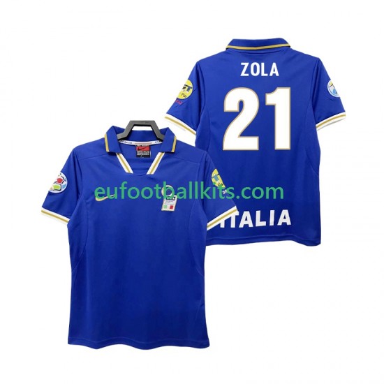 Italy ZOLA 21 Retro Home Football Shirts 1996 Men LS