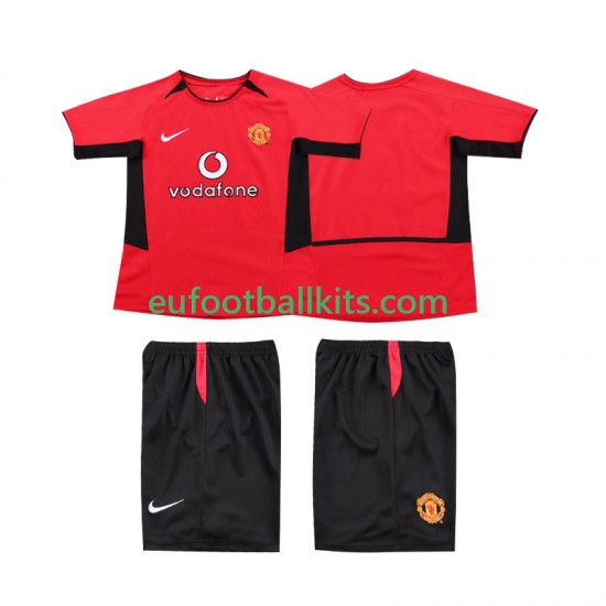 Manchester United Retro Home Football Shirts 2002 2004 Kids LS