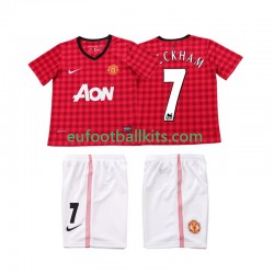 Manchester United BECKHAM 7 Retro Home Football Shirts 2012 2013 Kids LS