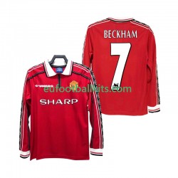 Manchester United BECKHAM 7 Retro Home Football Shirts 1998 1999 Men SS