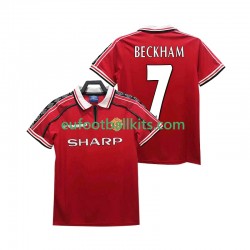 Manchester United BECKHAM 7 Retro Home Football Shirts 1998 1999 Men LS