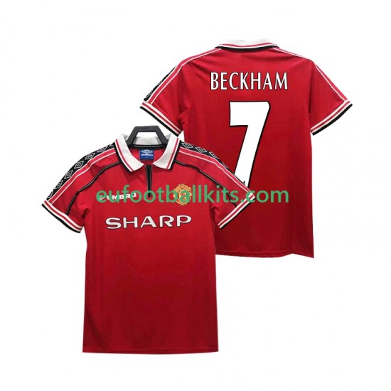Manchester United BECKHAM 7 Retro Home Football Shirts 1998 1999 Men LS