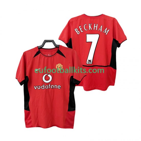 Manchester United BECKHAM 7 Retro Home Football Shirts 2002 2004 Men LS