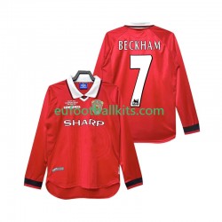 Manchester United Beckham 7 Retro Home Football Shirts 1999 2000 Men SS