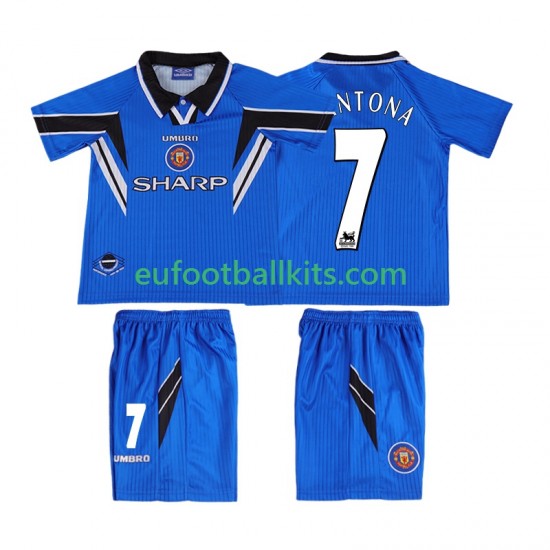 Manchester United CONTONA 7 Retro Third Football Shirts 1996 1998 Kids LS