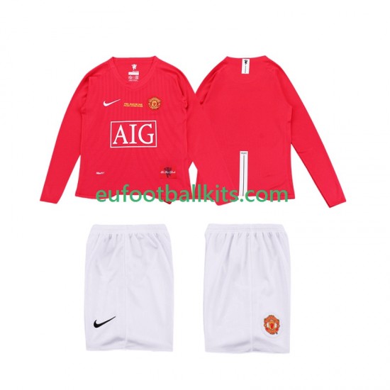 Manchester United Home Football Shirts Retro Premier League 2008 2009 Kids SS