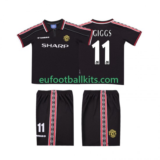 Manchester United GIGGS 11 Retro Away Football Shirts 1998 1999 Kids LS