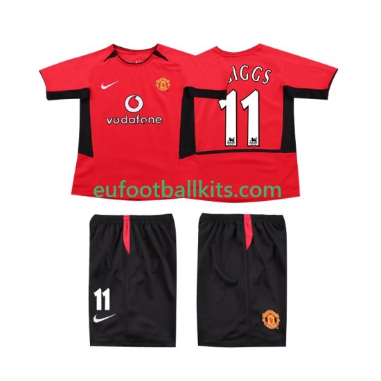Manchester United GIGGS 11 Retro Home Football Shirts 2002 2004 Kids LS