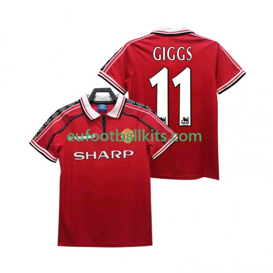 Manchester United GIGGS 11 Retro Home Football Shirts 1998 1999 Men LS
