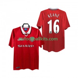 Manchester United Keane 16 Retro Home Football Shirts 1999 2000 Men LS