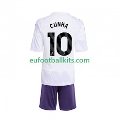 Manchester United Matheus Cunha 10 Away Football Shirts 2025-2026 Kids LS