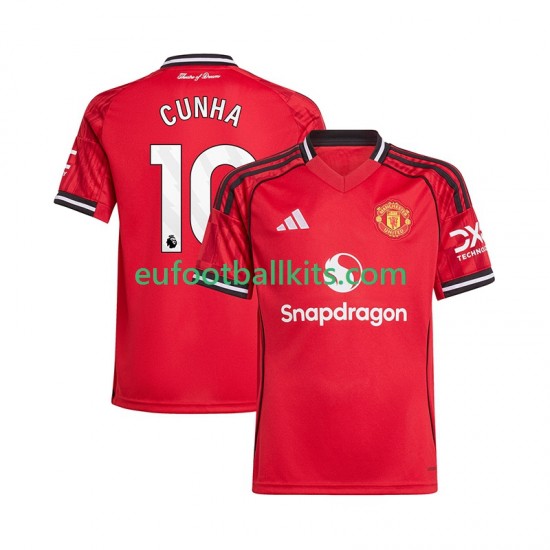 Manchester United Matheus Cunha 10 Home Football Shirts 2025-2026 Men LS
