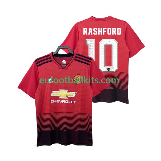 Manchester United RASHFORD 10 Retro Home Football Shirts 2018 2019 Men LS