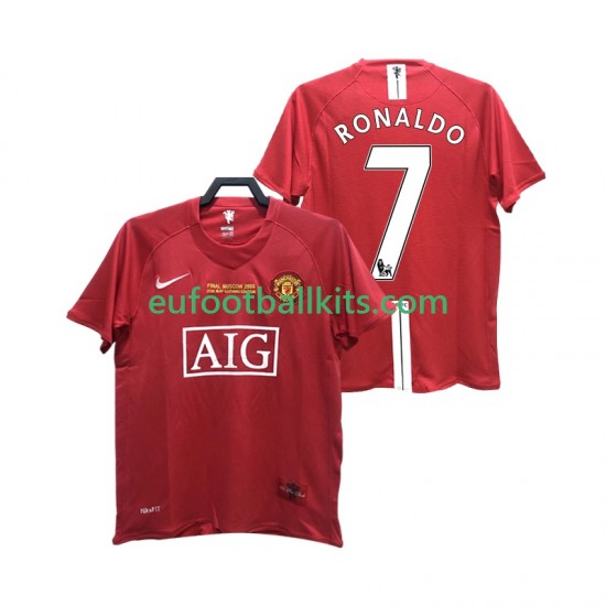 Manchester United RONALDO 7 Retro Home Football Shirts 2007 2008 Men LS