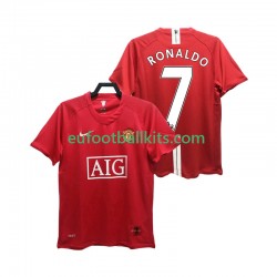 Manchester United RONALDO 7 Retro Home Football Shirts Premier League 2007 2008 Men LS