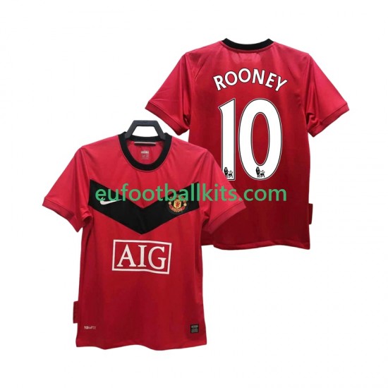 Manchester United ROONEY 10 Retro Home Football Shirts 2009 2010 Men LS