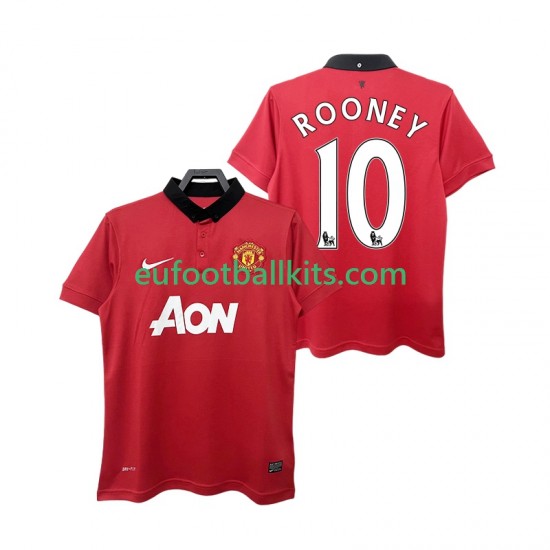 Manchester United ROONEY 10 Retro Home Football Shirts 2013 2014 Men LS