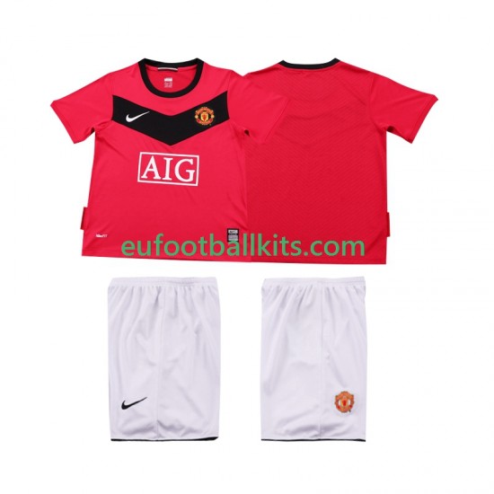 Manchester United Retro Home Football Shirts 2009 2010 Kids LS