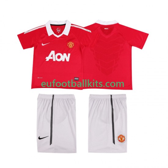 Manchester United Retro Home Football Shirts 2010 2011 Kids LS
