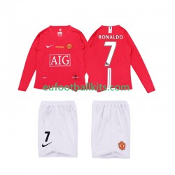 Manchester United Ronaldo 7 Home Football Shirts Retro Premier League 2008 2009 Kids SS
