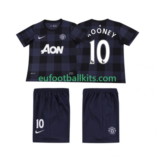 Manchester United Rooney 10 Retro Away Football Shirts 2013 2014 Kids LS