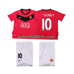 Manchester United Rooney 10 Retro Home Football Shirts 2009 2010 Kids LS