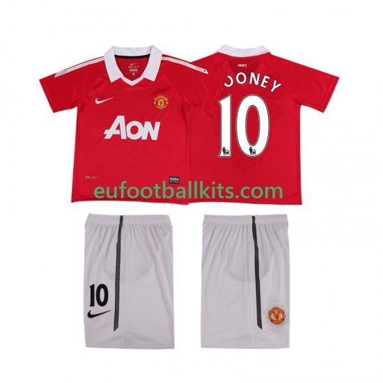 Manchester United Rooney 10 Retro Home Football Shirts 2010 2011 Kids LS