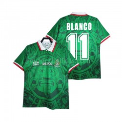 Mexico BLANCO 11 Retro Home Football Shirts 1998 Men LS
