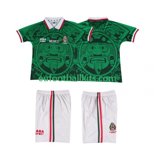 Mexico Retro Home Football Shirts 1998 Kids LS