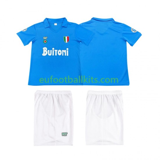 Napoli Retro Home Football Shirts 1987 1988 Kids LS
