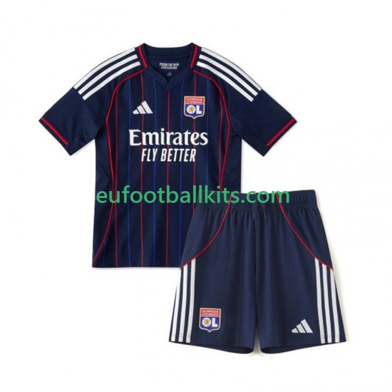 Olympique Lyonnais Away Football Shirts 2025-2026 Kids LS