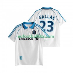Olympique de Marseille Gallas 23 Retro Home Football Shirts 1998 1999 Men LS